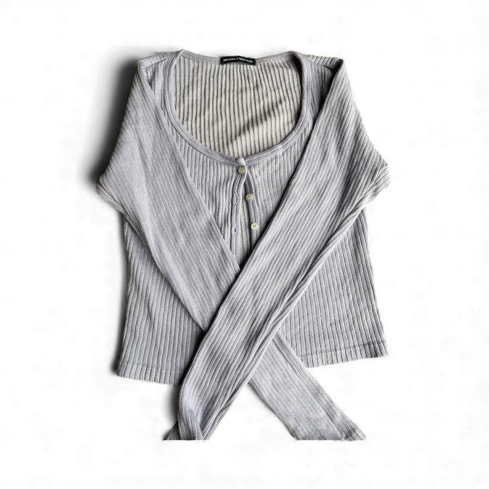 Brandy Melville Heather Gray Ribbed Sweater